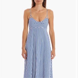 La Ligne Portia Dress blue and white striped size XL